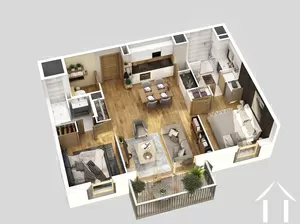 Bel appartement 2 chambres au dernier etage d'une residence neuve chamonix-mont-blanc Ref # C4915 - B401 